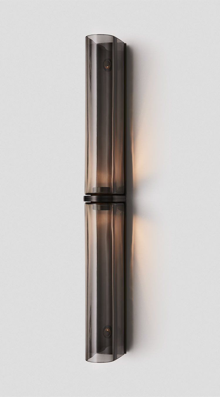 SlimDoubleWallSconceGreyMidBronze